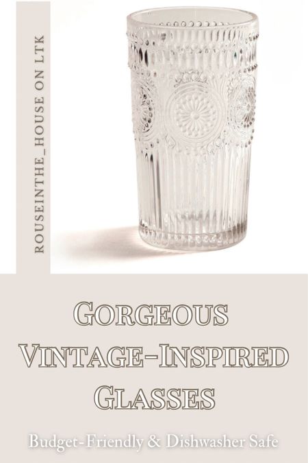 Need some ornate details to put some pizzazz on your Thanksgiving table? These vintage-inspired water glasses are sure to dress up any dining table! And since they're clear glass, they'll also be perfect for your Christmas tablescape as well! Not only are they super pretty, they're also budget-friendly and dishwasher safe! 🙌 

These glasses would also make a for a great gift for mom, grandma or sister! 🎁 



#LTKHoliday #LTKparties #LTKfindsunder50