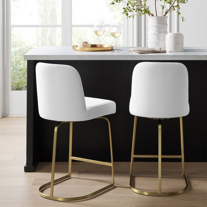Bradley Upholstered Swivel Counter Stool | Williams-Sonoma