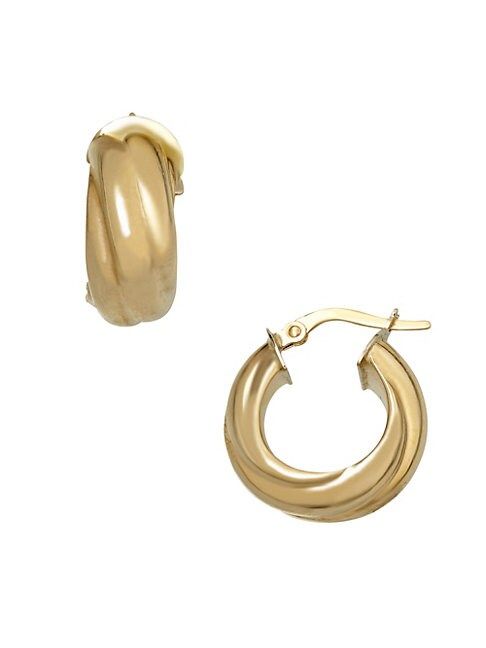 14K Italian Gold Twisted Hoop Earrings | Saks Fifth Avenue OFF 5TH