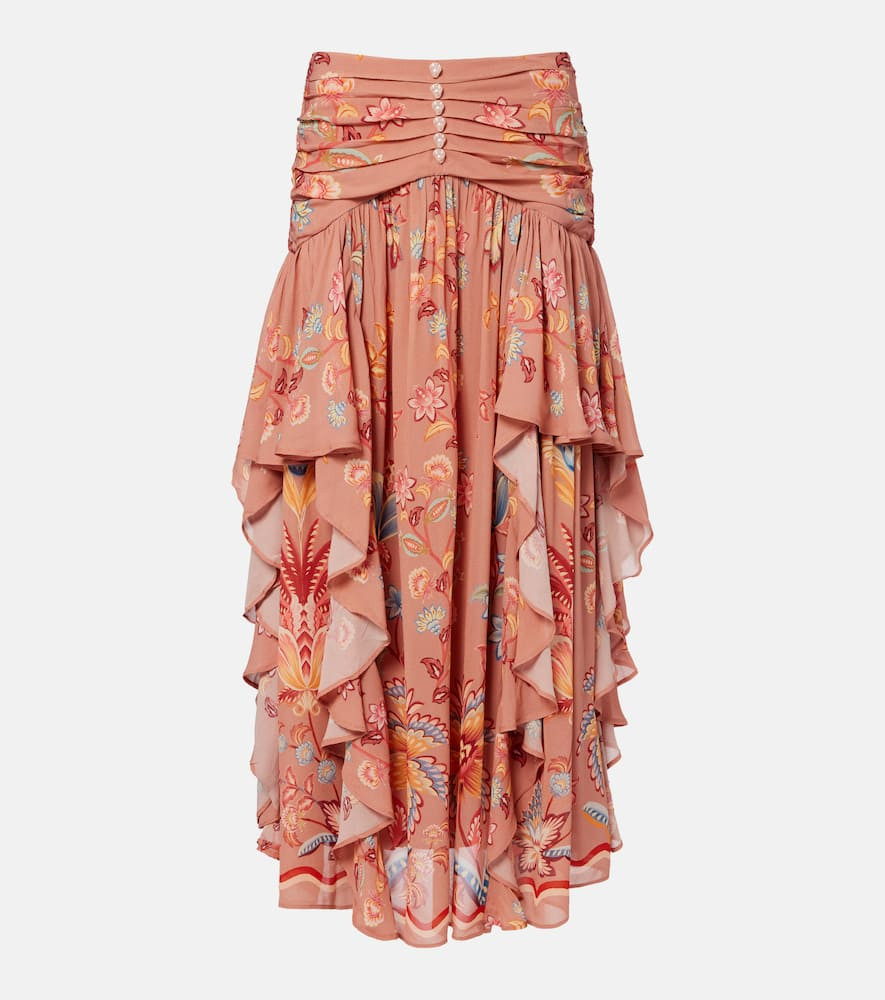Farm Rio Embellished floral ruffled maxi skirt | Mytheresa (US/CA)
