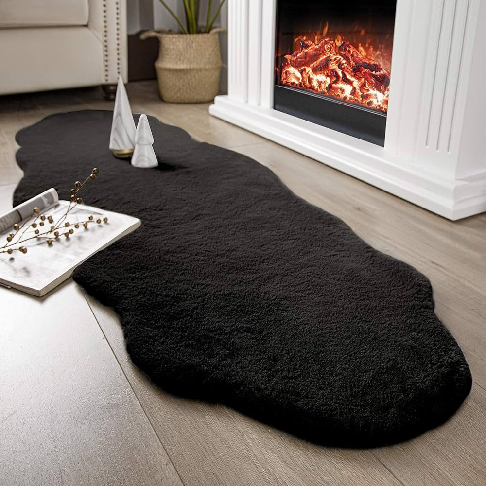 Ashler HOME DECO Ultra Soft Faux Rabbit Fur Chair Couch Cover Area Rug for Bedroom Floor Sofa Liv... | Amazon (US)