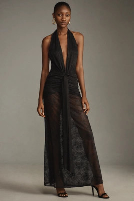 AFRM Heidi Halter Plunge Maxi Dress | Anthropologie (US)