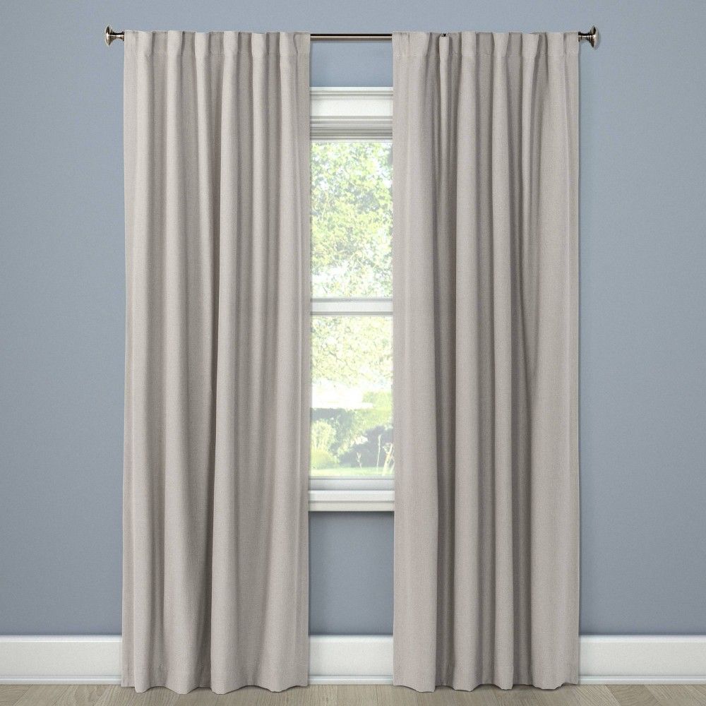 50""x84"" Aruba Linen Blackout Curtain Panel Seagull - Threshold , Size: 84"", Gray | Target