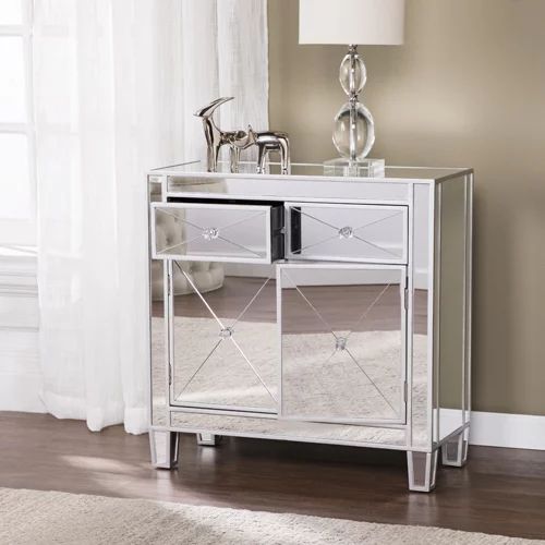 Southern Enterprises Illusions II Collection Mirrored Cabinet | Walmart (US)