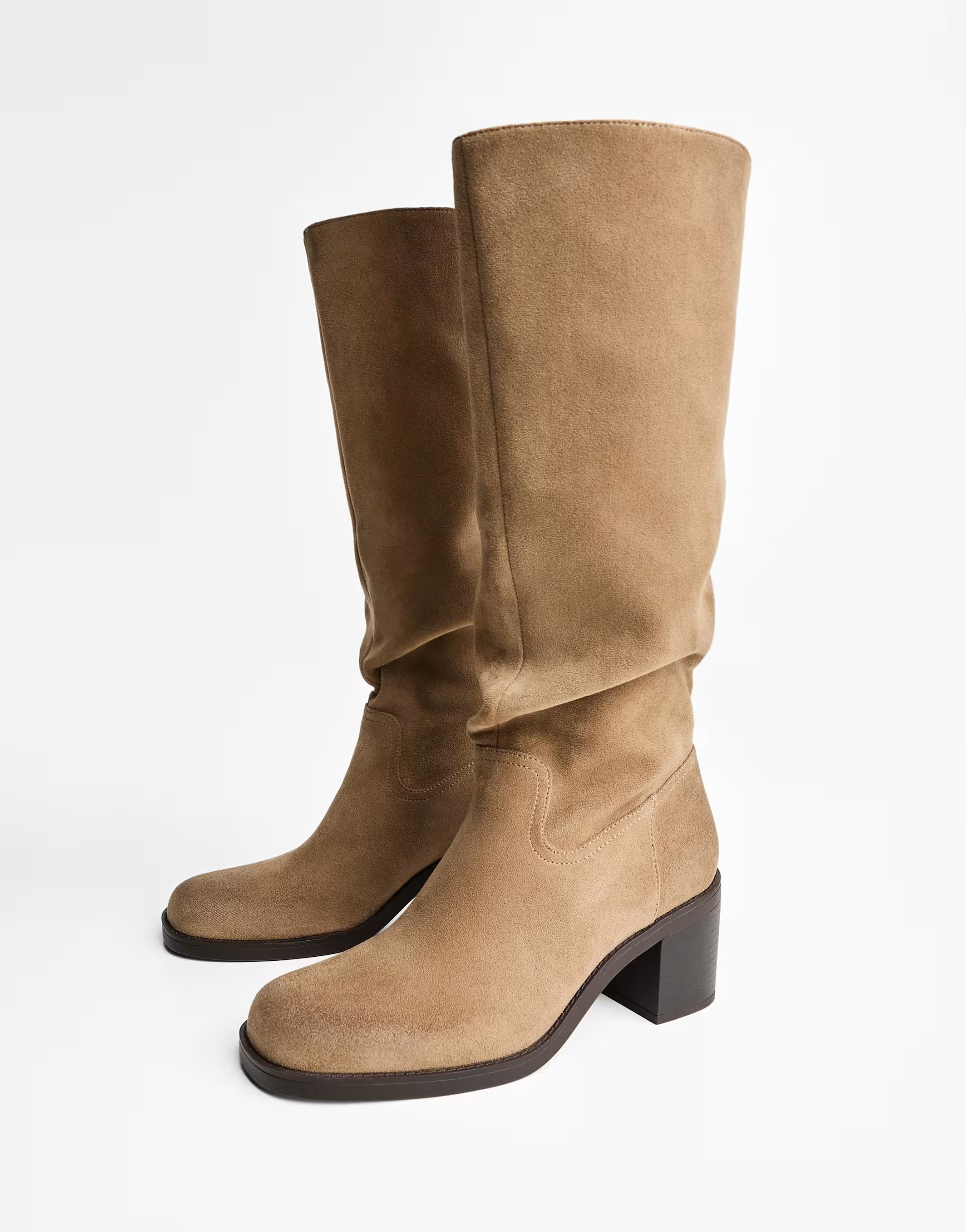 Bershka Distressed high-heel boots in sand | ASOS (Global)