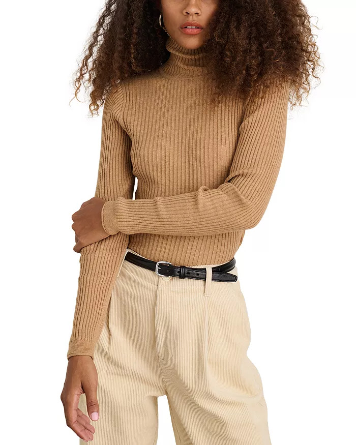 Cristy Cotton Cashmere Ribbed Turtleneck | Bloomingdale's (US)