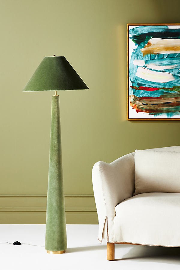 Lulu Velvet Floor Lamp | Anthropologie (US)
