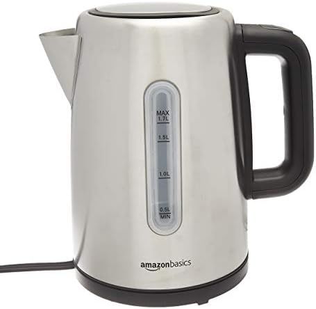 Amazon Basics Stainless Steel Fast, Portable Electric Hot Water Kettle for Tea and Coffee, 1.7-Li... | Amazon (US)
