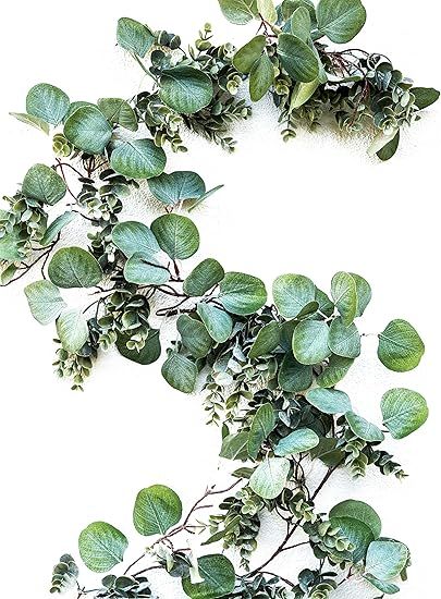WildIvory Eucalyptus Garland - Lush, Natural Looking Artificial Greenery Garland for Indoor Outdo... | Amazon (US)