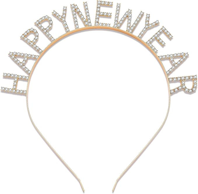 PHALIN Happy New Year Headbands for Women, New Year’s Eve Hat Star Hairbands New Year Party Sup... | Amazon (US)