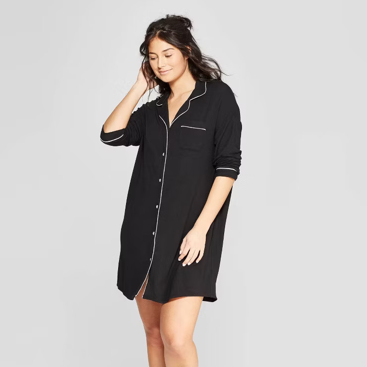 Women's Beautifully Soft Notch Collar NightGown - Stars Above™ | Target