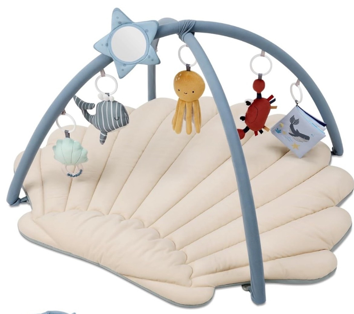 Super cute beach themed baby play mat. Sea shell shape with lots of cute sea animals.

#LTKHome #LTKBaby #LTKSummerEdit