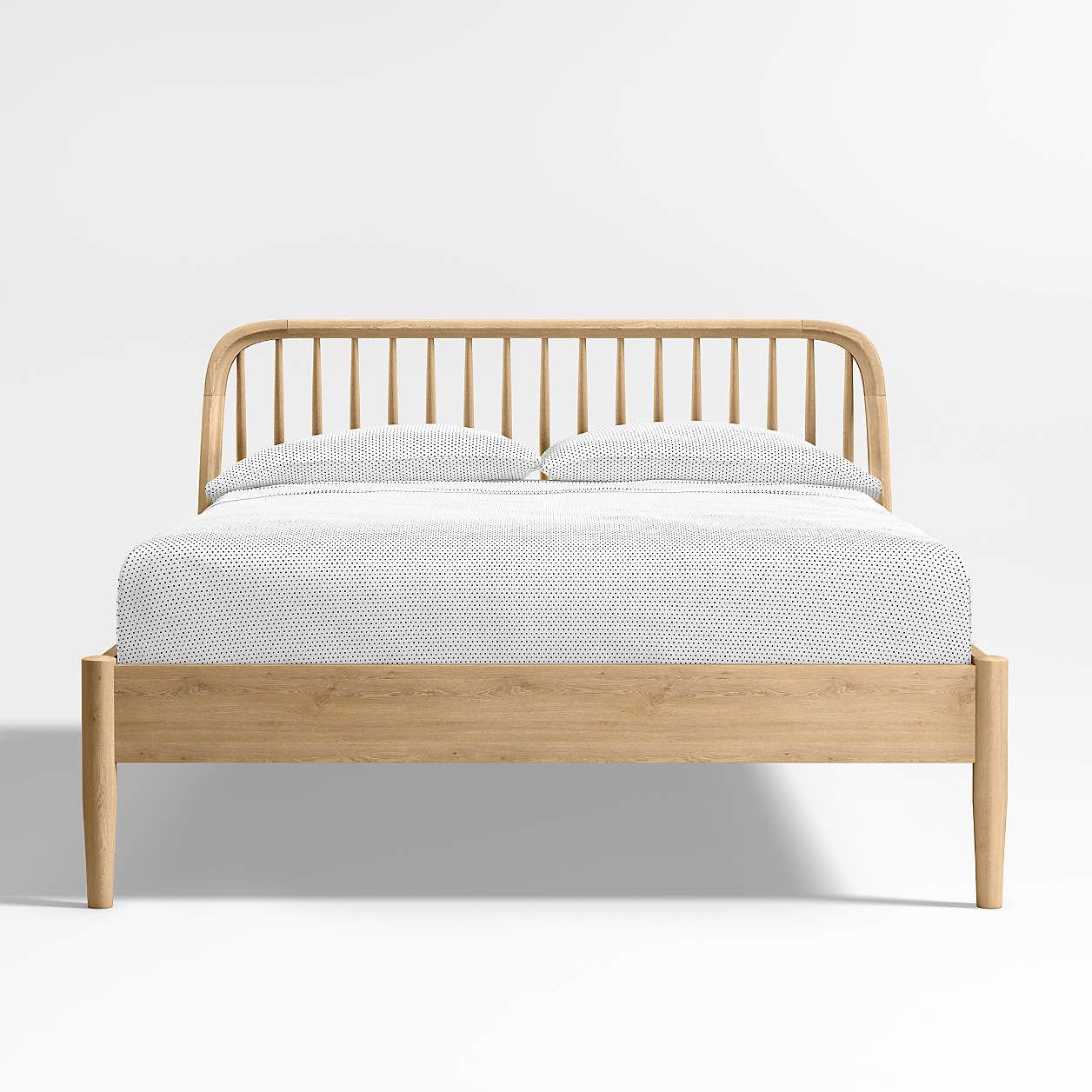 Bodie Spindle Oak Wood Kids Twin Bed Frame + Reviews | Crate & Kids | Crate & Barrel
