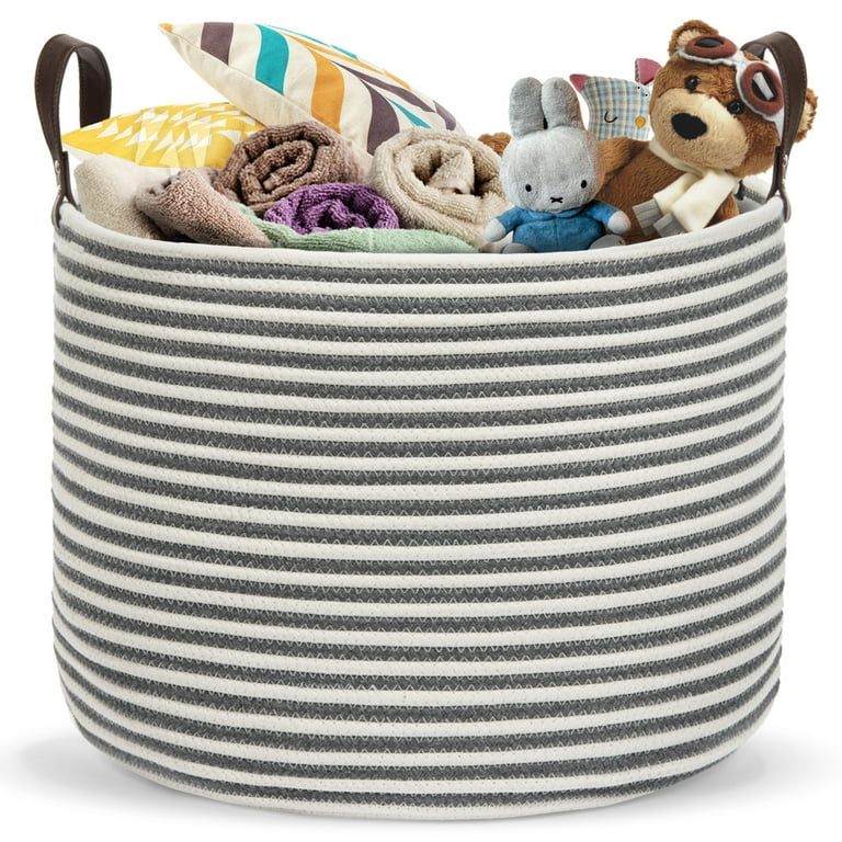 Belvedere Home Storage Cotton Basket - Large Heavy Duty Rope Basket, Jumbo Size for Laundry, Dura... | Walmart (US)
