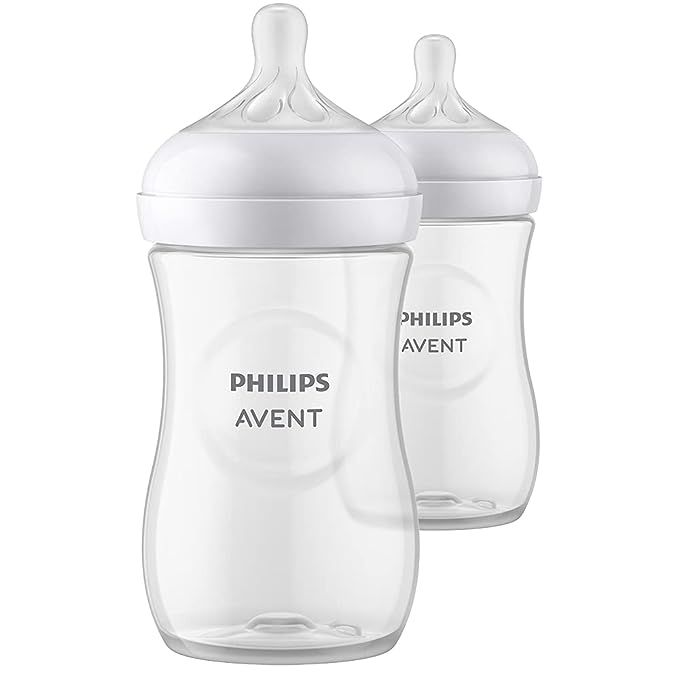 Philips AVENT Natural Baby Bottle with Natural Response Nipple, Clear, 11oz, 2pk, SCY906/02 | Amazon (US)