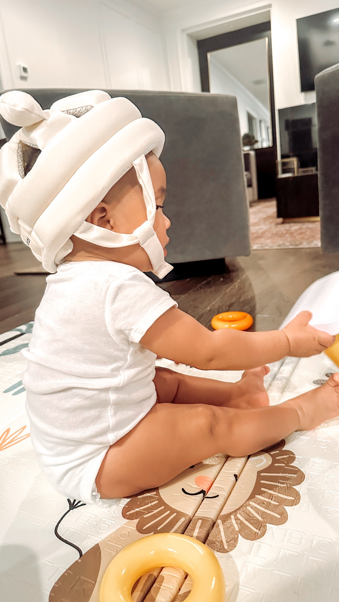 This infant cushion helmet is adorable but also protects my baby’s head as he figures out how to sit up and crawl. Shop it for your baby now. 🫶🏽

#LTKBaby #LTKBump #LTKFamily