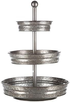 1 x 3 Tier Galvanized Round Metal Stand Outdoor Indoor Serveware | Amazon (US)