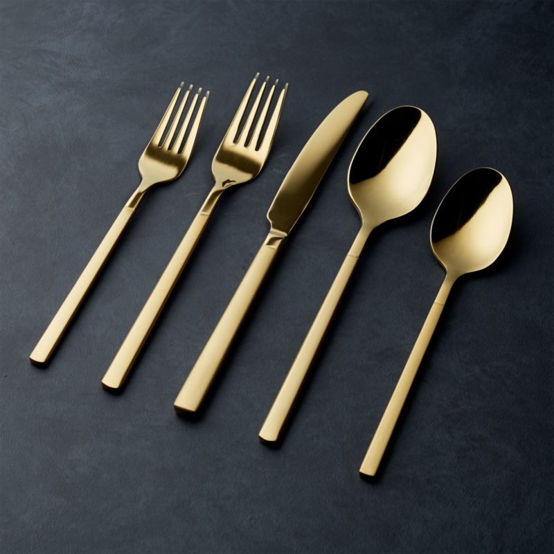 Kenton Gold 5-Piece Place Setting + Reviews | Crate and Barrel | Crate & Barrel