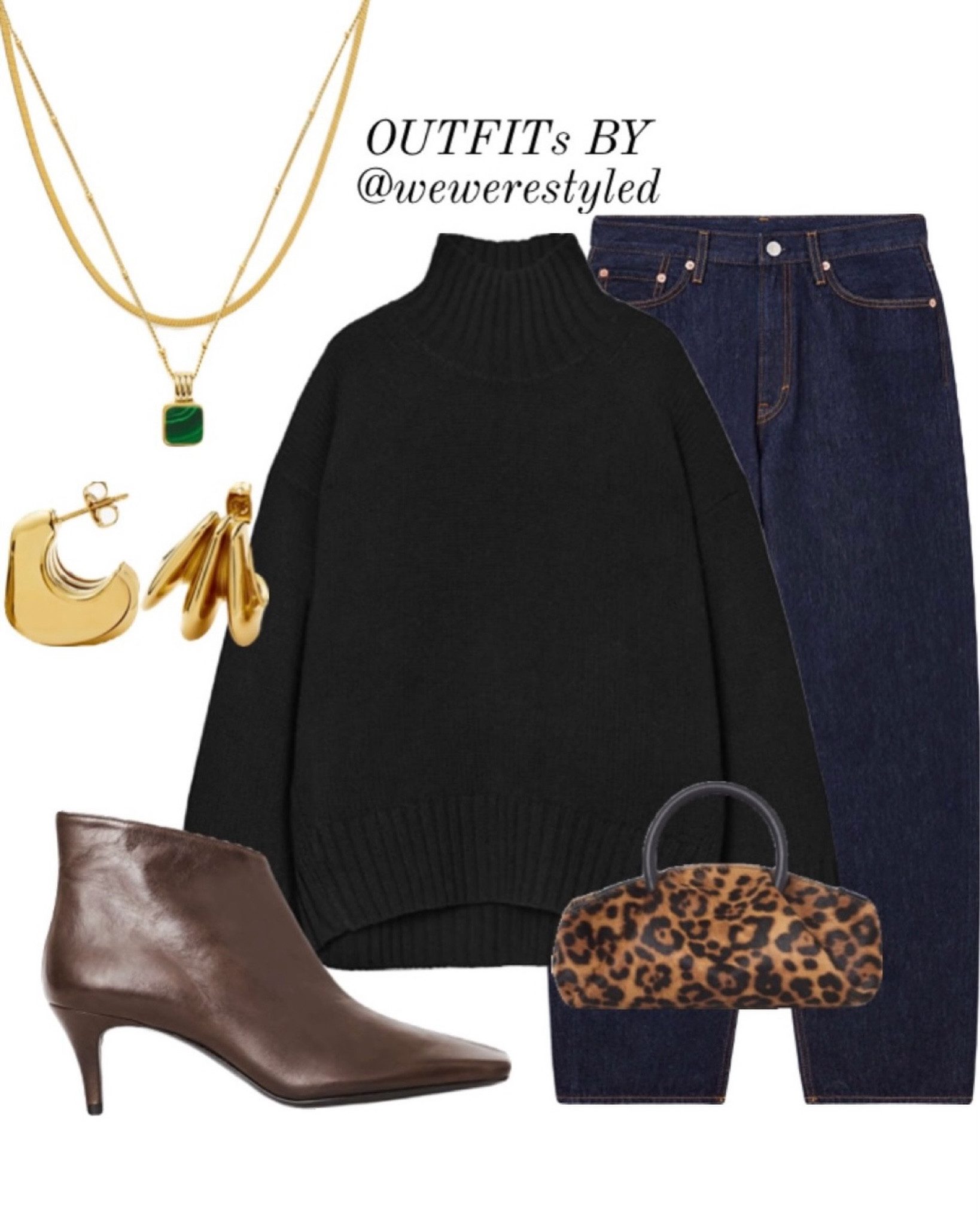 Autumn mood, so make it chic 🍂

To recreate this outfit, you’ll need:

- A sleek black turtleneck sweater 🖤
- Dark denim jeans 
- Brown ankle boots that keep it elegant 🍂
- Leopard print bag for a pop of fun 
- Statement gold jewelry to complete the look ✨
.
.
.
lifestyle influencer, style inspo, beauty and style, beauty vlogger, style inspiration, style blogger, fall fashion, Pinterest, Pinterest aesthetic, Pinterest outfit, outfit inspo, autumn style, autumn outfit, OOTD, outfit inspiration, Revolve me, trendy look, trendy outfits, golden hour, OOTD fashion, outfit of the day, outfit ideas, fall styles, minimal style, street style, Pinterest inspired, mood board aesthetic, fashion inspo, daily outfits, explore fashion
#fallfashion #outfitideas #cozyfashion #sweaterseason

#FashionMonth #LTKautumn #LTKmodest