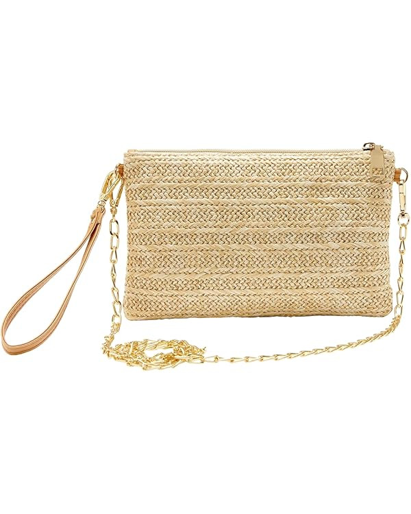 SINGBO Crossbody Summer Bag for Women Beach Straw Purse with Strap | Amazon (US)