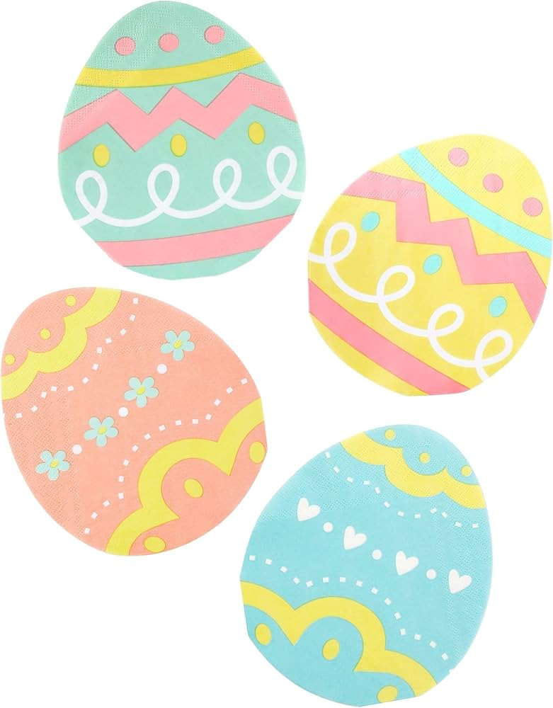 Easter Napkins - 60 PK - Disposable Egg Paper Napkins Dinner Napkins Cocktail Napkins Table Decor... | Amazon (US)