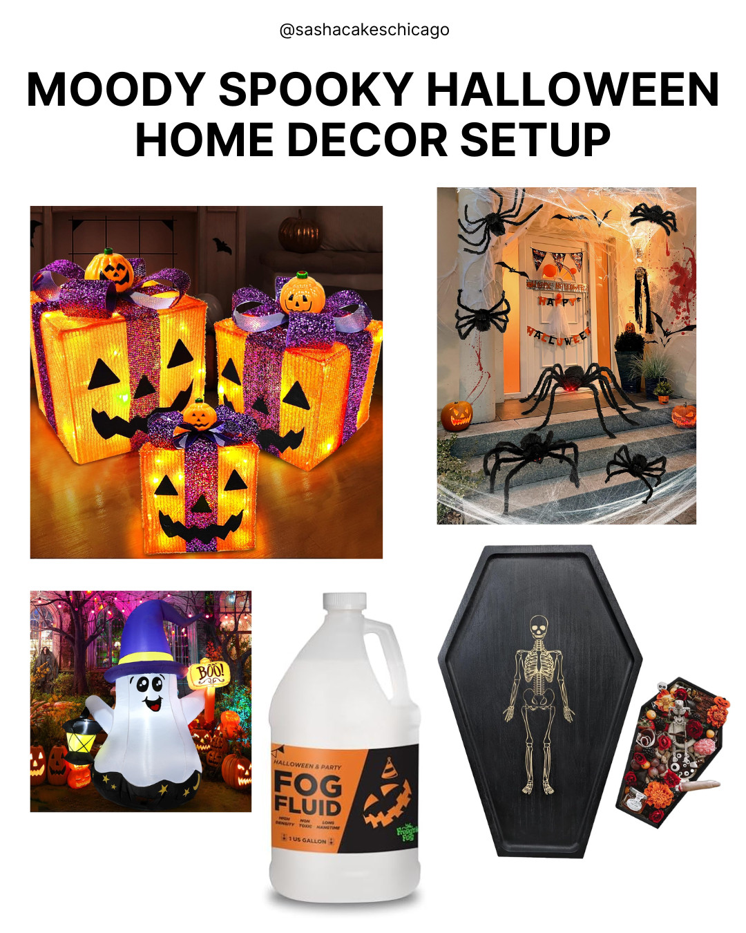 Transform your space for spooky season with this moody Halloween setup! 🕷️🎃 From giant spiders and glowing gift boxes to fog fluid and coffin charcuterie trays, these setup essentials will give your home the ultimate haunted vibe. Tap the link to shop everything pictured!

Disclaimer: As an LTK creator, I may earn a small commission on qualifying purchases made through links in this post at no additional cost to you. 

 #LTKSeasonal #LTKHome