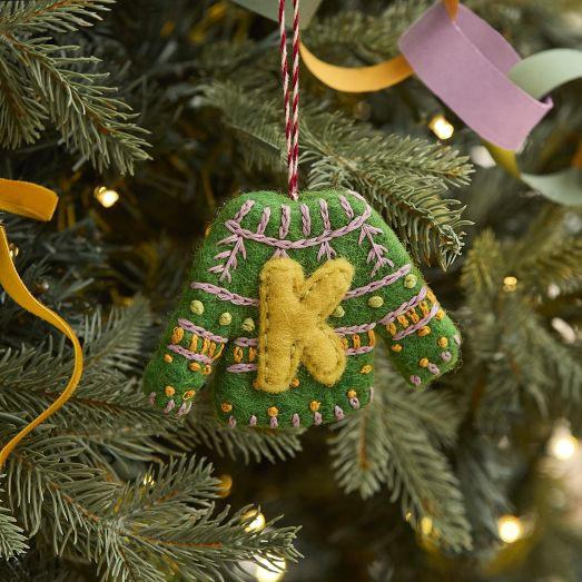 Felt Monogrammed Initial Holiday Sweater Ornaments | West Elm (US)