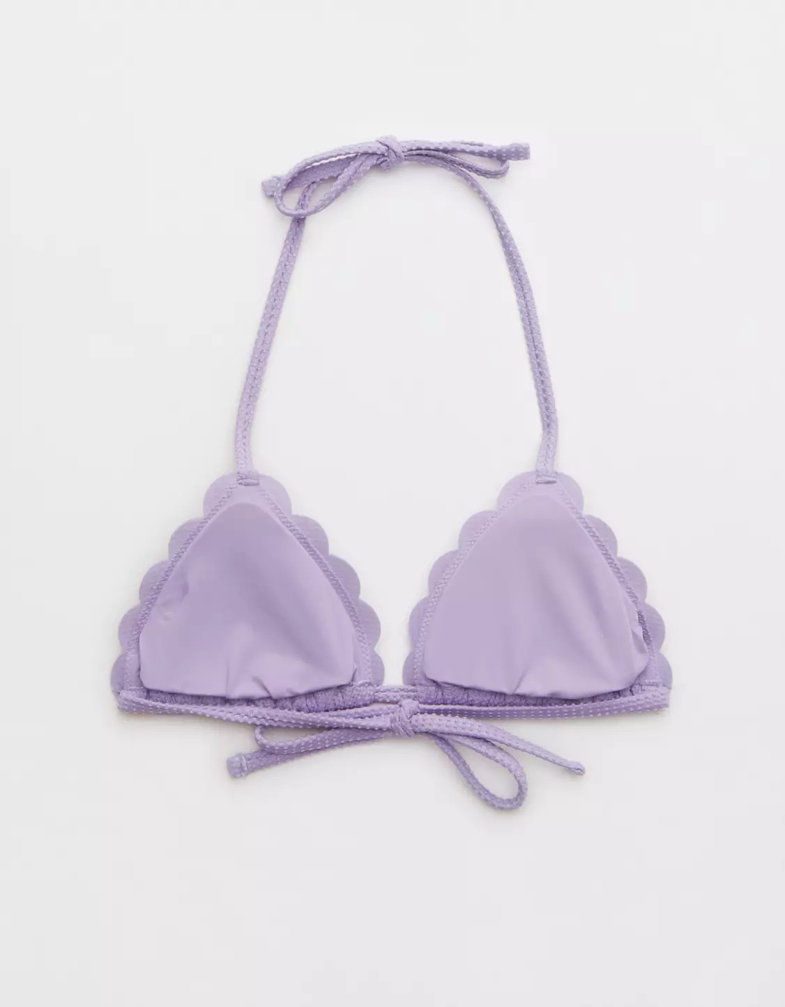 Aerie Waffle Scalloped String Triangle Bikini Top | Aerie