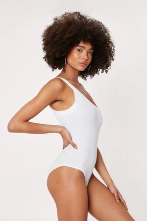 One Shoulder Sleeveless High Leg Bodysuit | Nasty Gal (US)