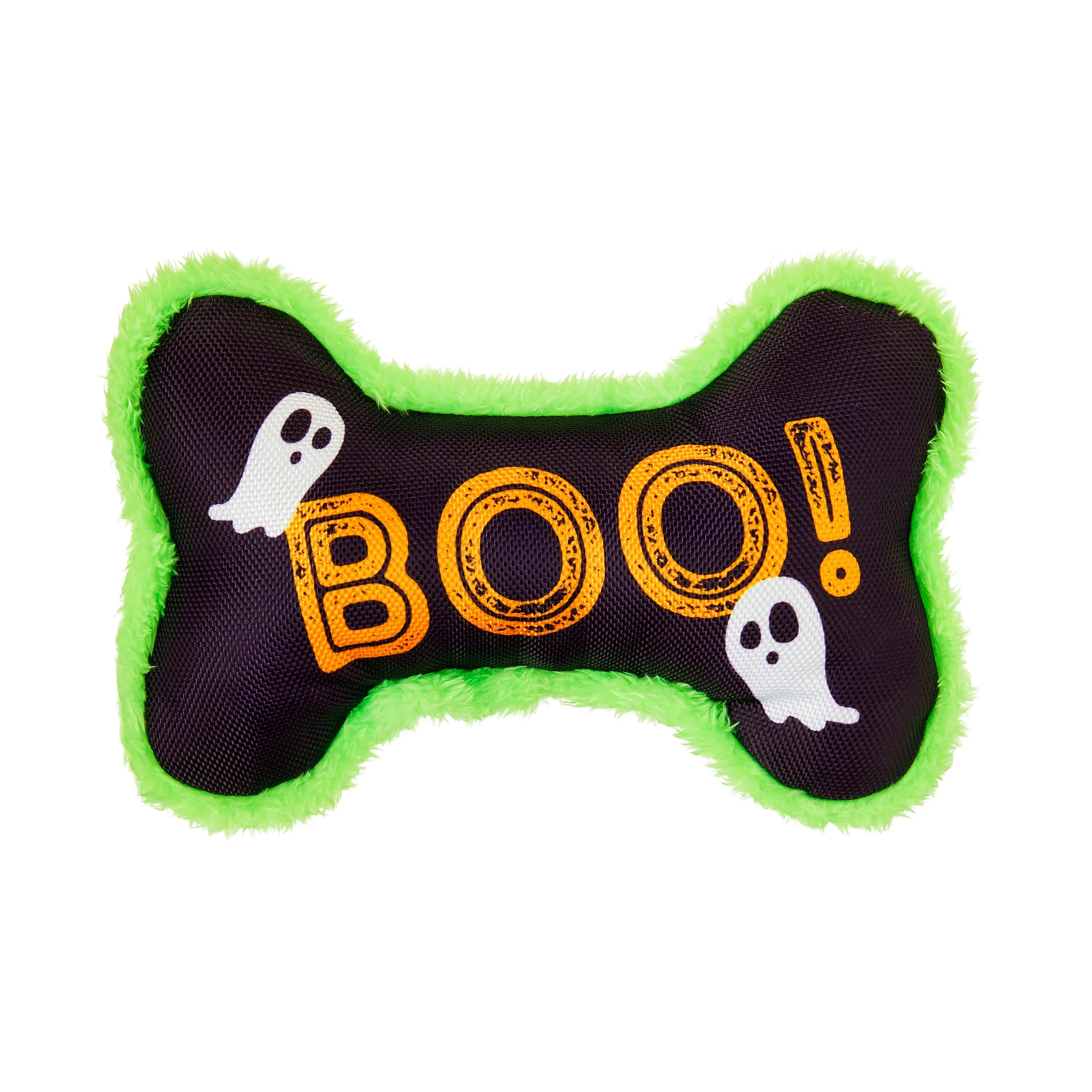 Vibrant Life Halloween Squeaky Plush Dog Toy for Chew Level 1, Boo Bone | Walmart (US)