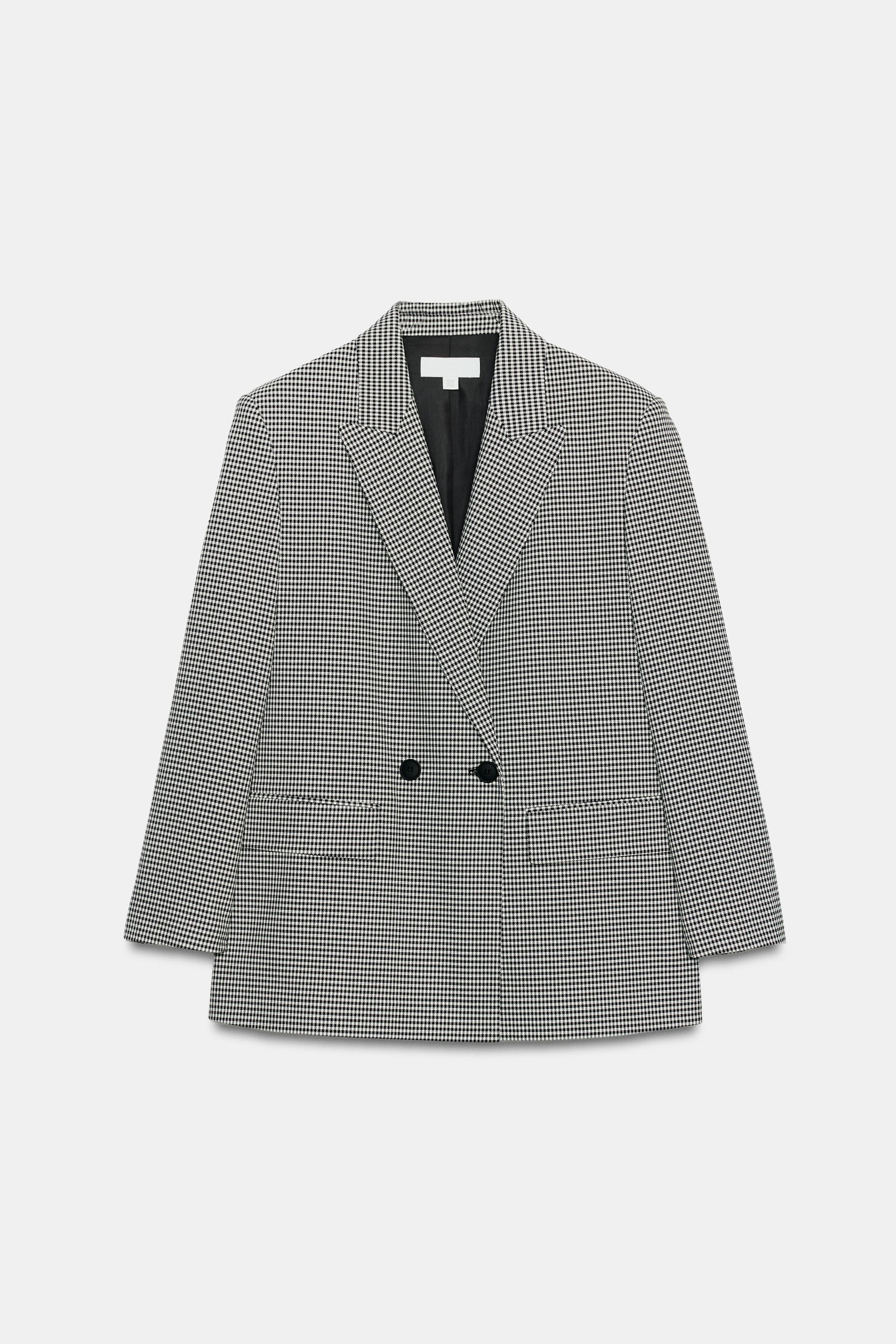 Zara - Oversized Double-Breasted Blazer - Oyster-White - L - Woman | Zara UK
