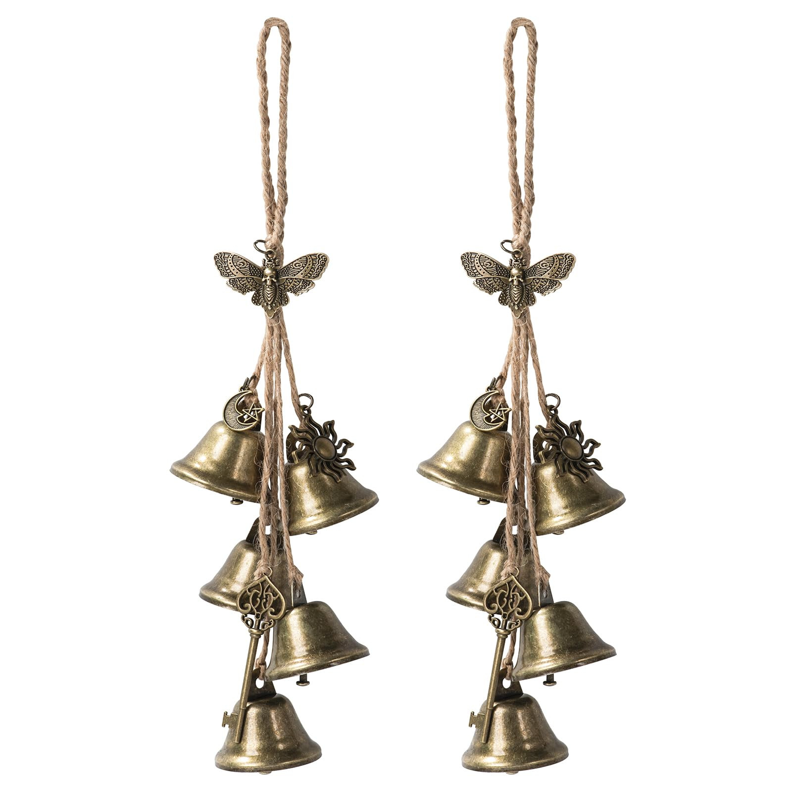 2 Pieces Witch Bells for Door Knob for Protection Brass Bells Hanging Witchcraft Wicca Supplies W... | Amazon (US)