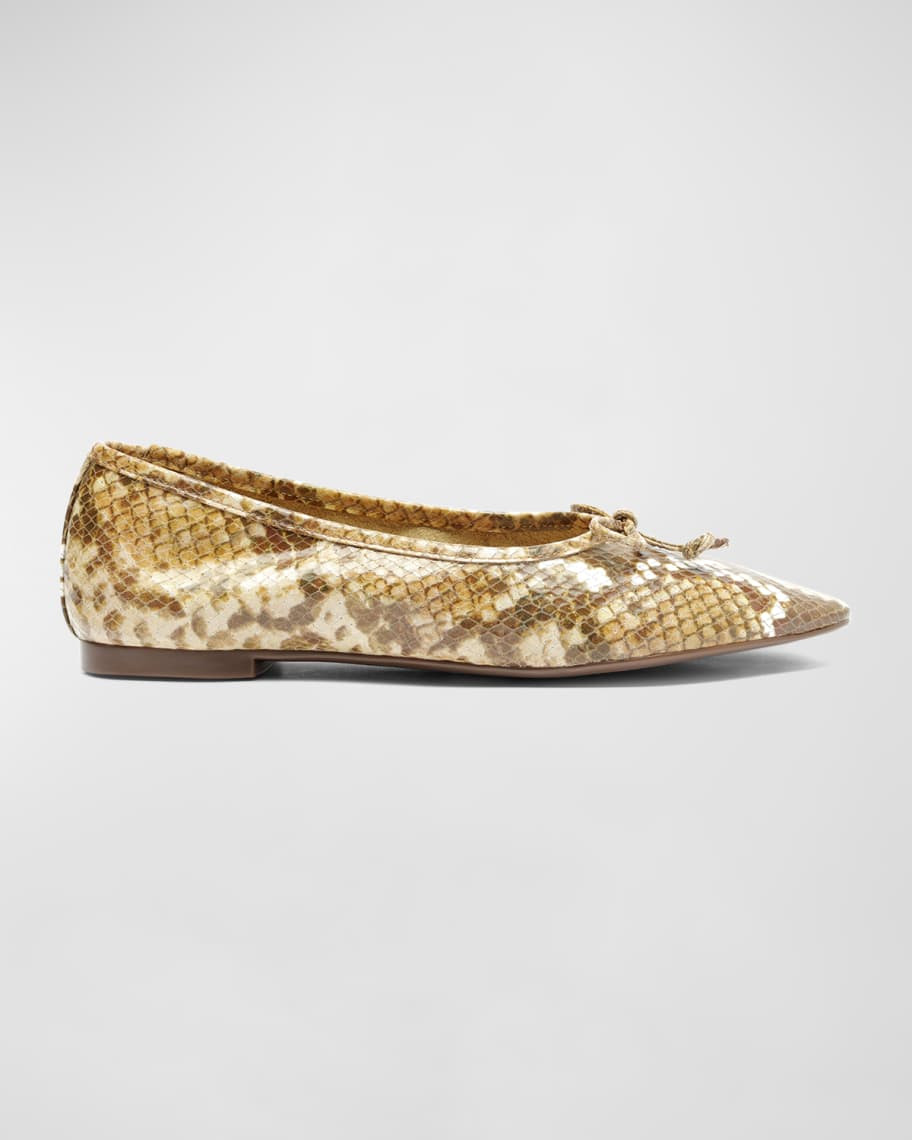 Schutz Arissa Leather Bow Ballerina Flats | Neiman Marcus