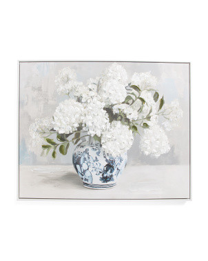 30x24 Vase Of Snowball Flowers Floater Frame Wall Art | Coastal | Marshalls | Marshalls