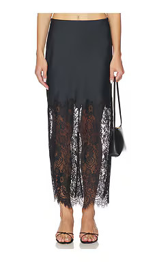 LoveShackFancy Ilene Skirt in Black from Revolve.com | Revolve Clothing (Global)