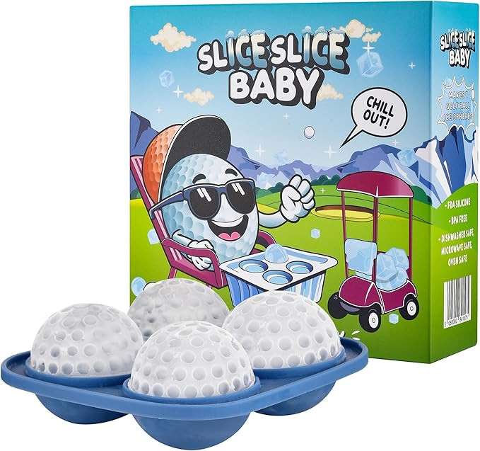 Shanker Golf Ball Ice Cube Tray - Makes 4 x Golf Ball Ice Spheres - Funny Novelty Gift Box and Sp... | Amazon (US)
