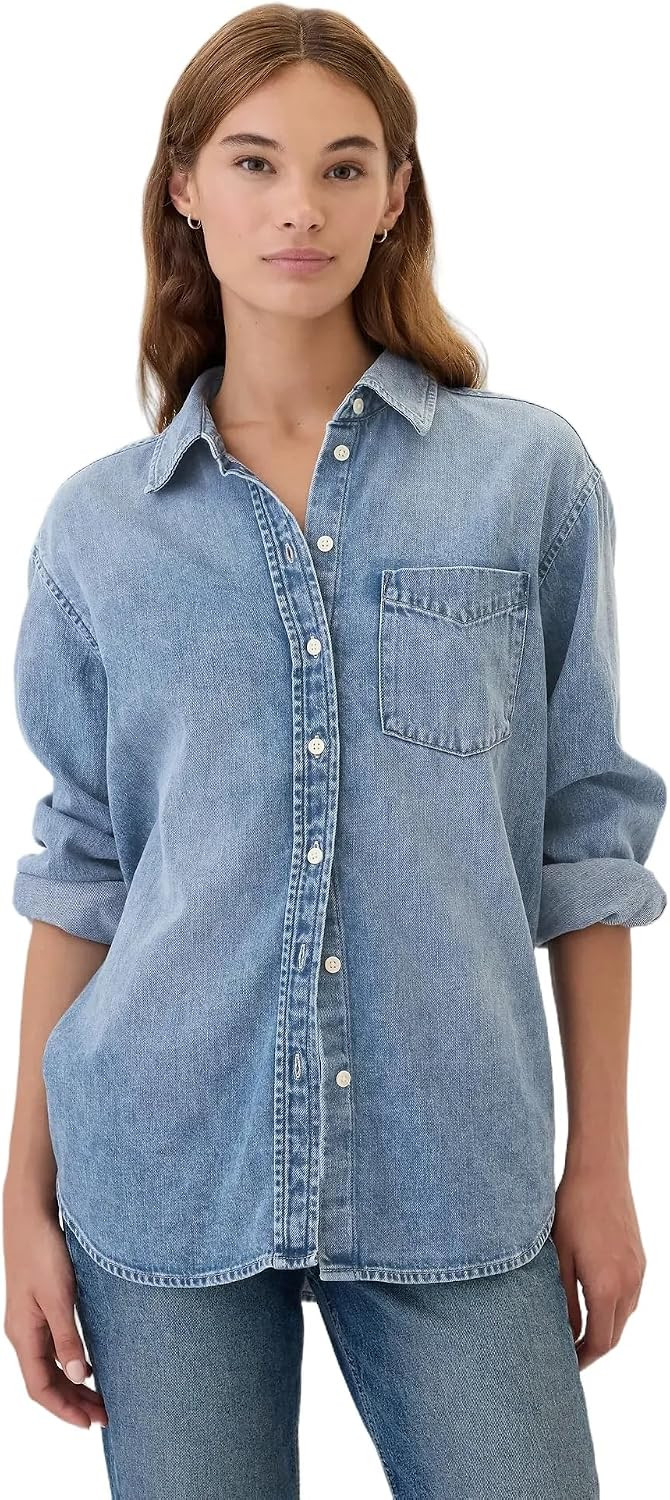 GAP Women's Oversized Denim Shirt | Amazon (US)