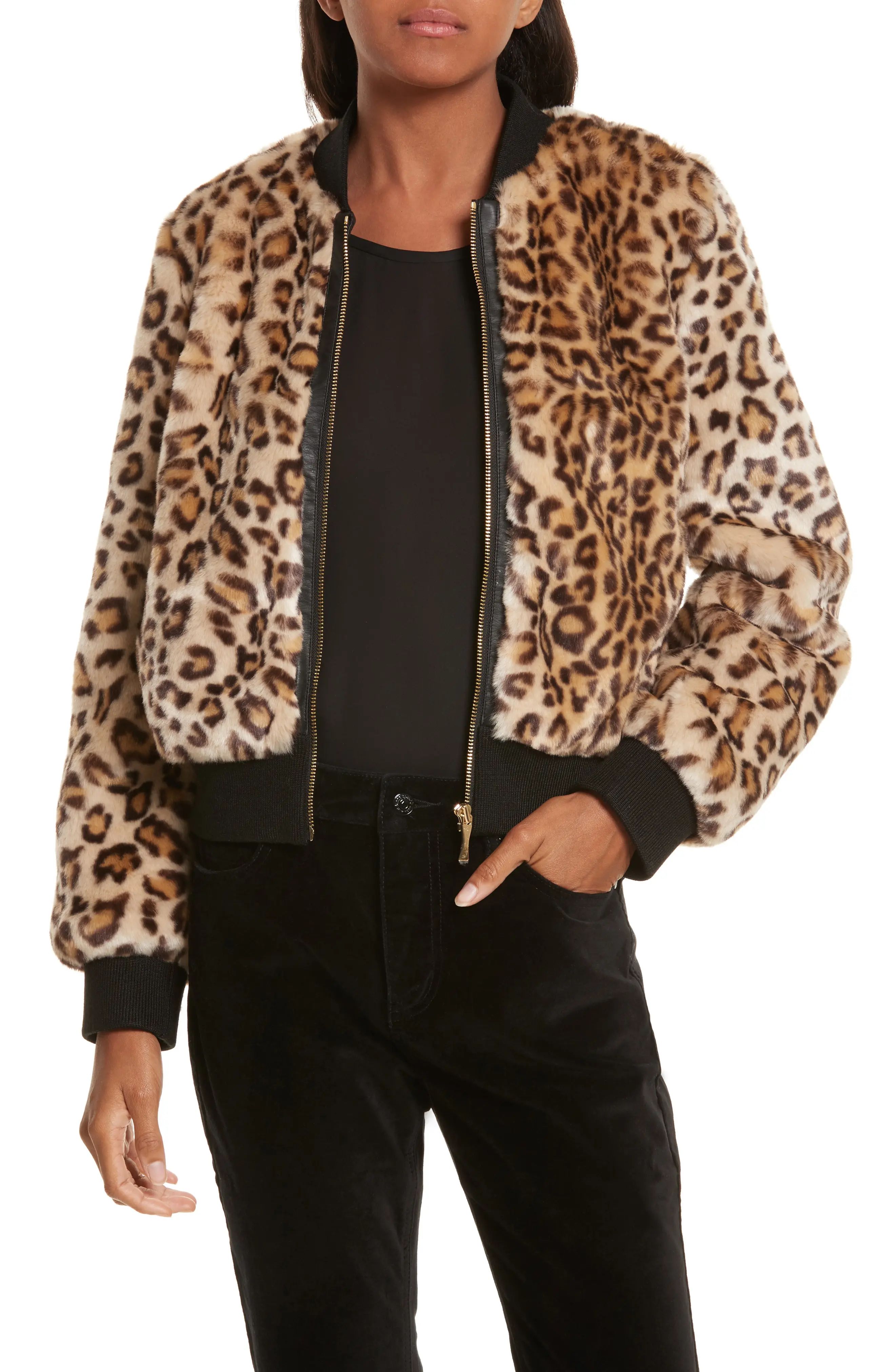 faux leopard fur bomber jacket | Nordstrom