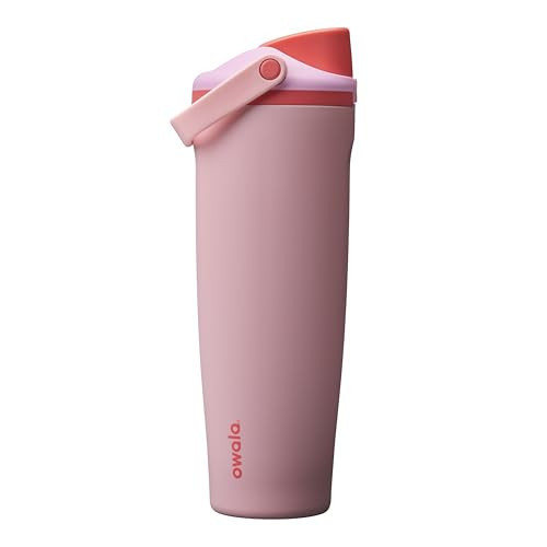 Owala FreeSip Sway Insulated Stainless Steel Water Bottle with Two-Way Spout, Built-In Straw and Bucket Handle, Made for Travel, School, and Sports, 40oz, BPA Free, Leak Proof, Pink Angel Food Cake | Amazon (US)