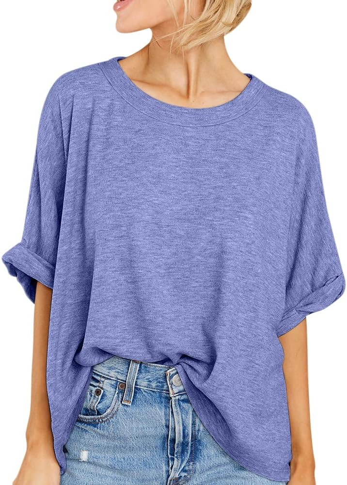 Women Oversized T-Shirt Summer Casual Short Sleeve Loose Tee Tops | Amazon (US)
