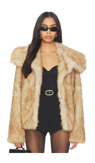 Elsa Faux Fur Jacket in Soft Brown | Revolve Clothing (Global)