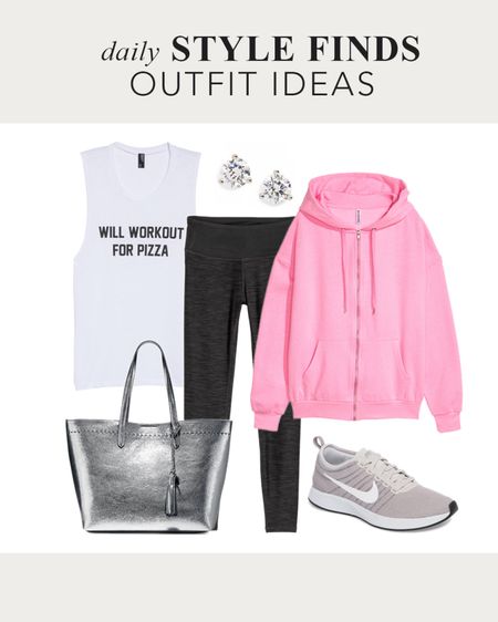 Pink Barbie hoodie - casual workout outfit - cute carpool mom outfit - Nike sneakers - cute workout clothes outfit ideas 

#LTKworkwear #LTKover40 #LTKstyletip