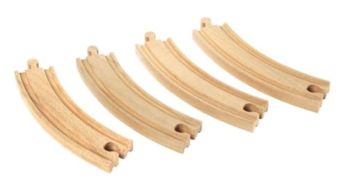 BRIO World 33342 - Large Curved Wooden Tracks | 4-Piece Toy Train Set Extension | Compatible with All BRIO Railway Toys | Safety Tested and Approved | Ideal for Kids Ages 3 and Up | Amazon (US)