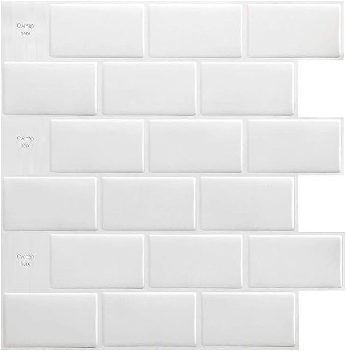 Art3d 10 Peel and Stick Tile Sheets - 12" x 12" Premium Kitchen Backsplash Peel and Stick Tile, W... | Amazon (US)
