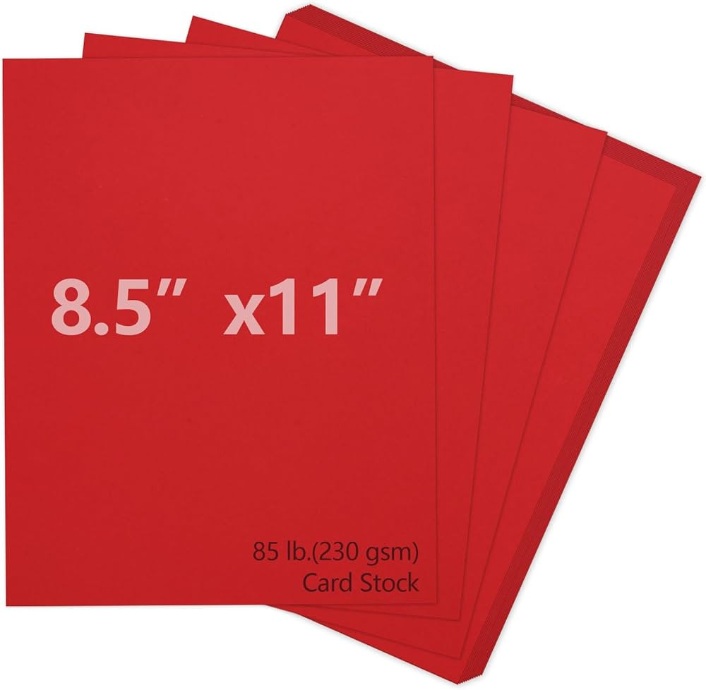 Joyberg Red Cardstock 8.5 x 11, 230gsm Cover Cardstock Paper, 85 Lb Heavy Card Stock for Printer,... | Amazon (US)