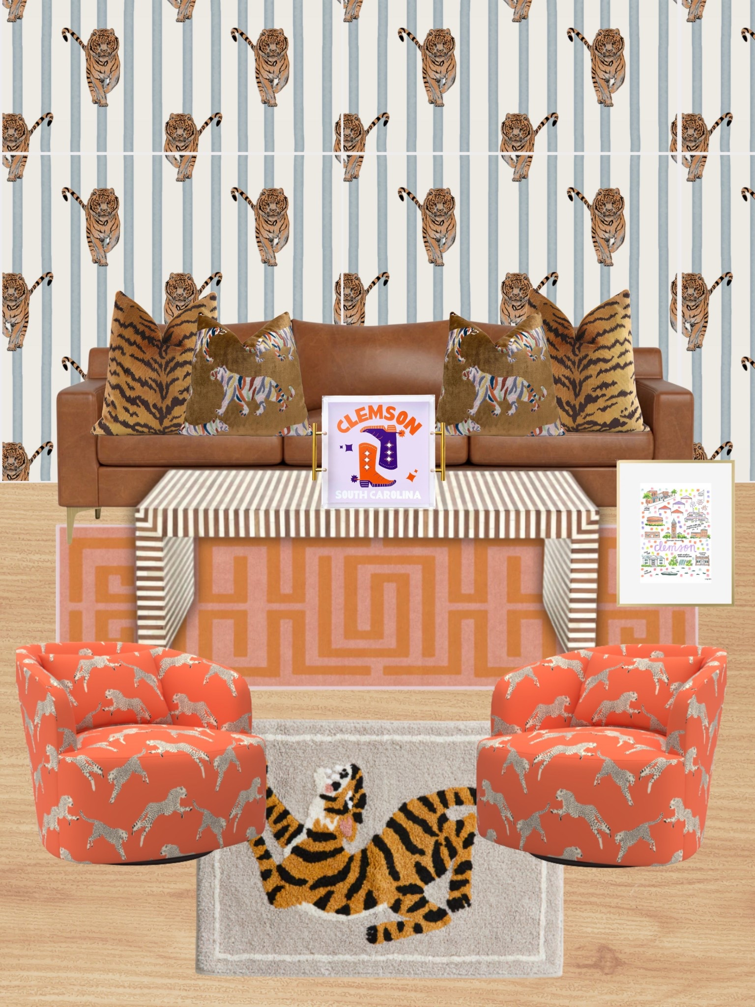 Tiger inspired living room, Clemson home decor 

#LTKSeasonal #LTKHome