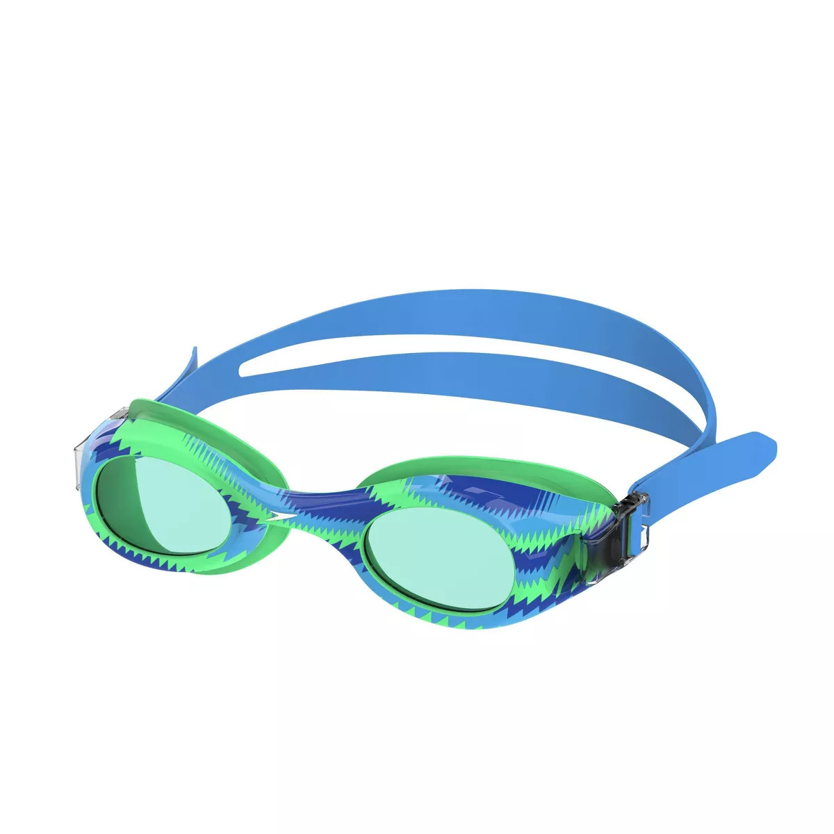 Speedo Kids' Glide Print Swim Goggles - Blue/Green Shark | Target