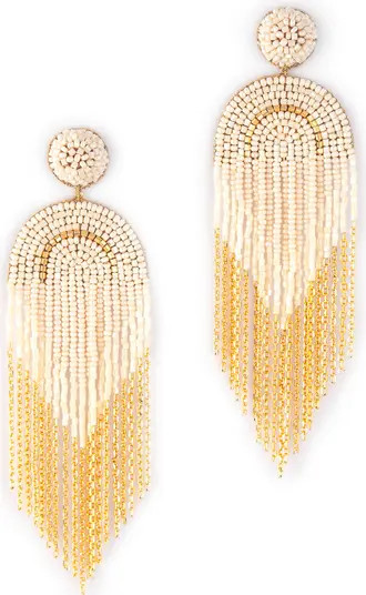 Deepa Gurnani Circe Beaded Fringe Drop Earrings | Nordstrom | Nordstrom