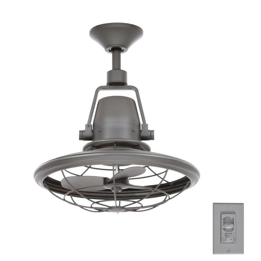Home Decorators Collection Bentley II 18 in. Indoor/Outdoor Natural Iron Oscillating Ceiling Fan ... | The Home Depot