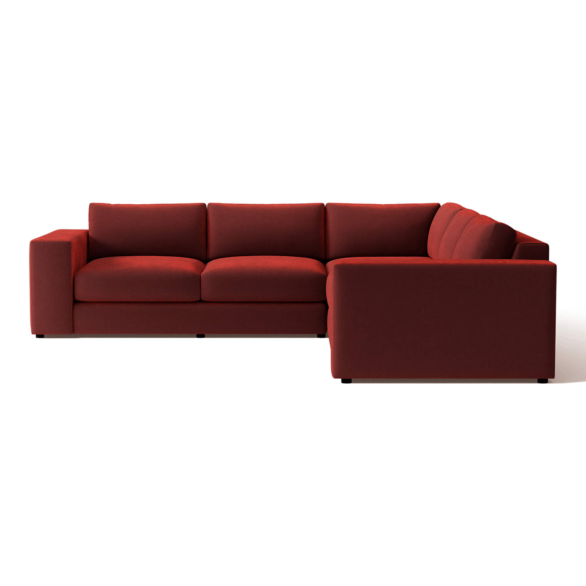 Berkeley 3-Piece L-Shaped Jade Performance Velvet Sectional + Reviews | CB2 | CB2